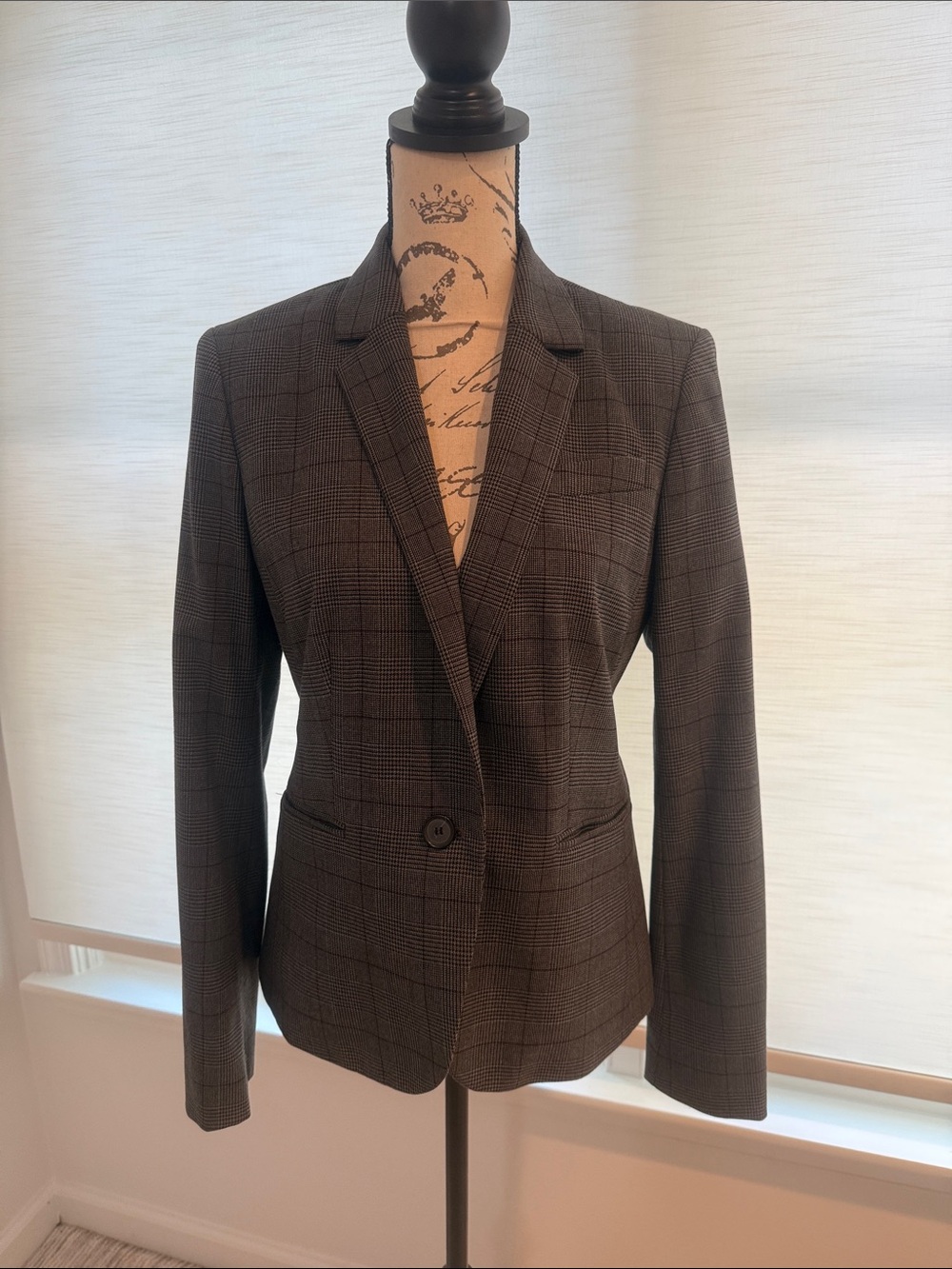 Ann Taylor Gray Plaid Tailored Women's Blazer